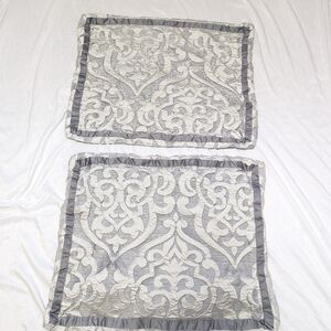 Madison Park Odette Jacquard  Standard Pillow Shams Grey Silver 22" X 19"